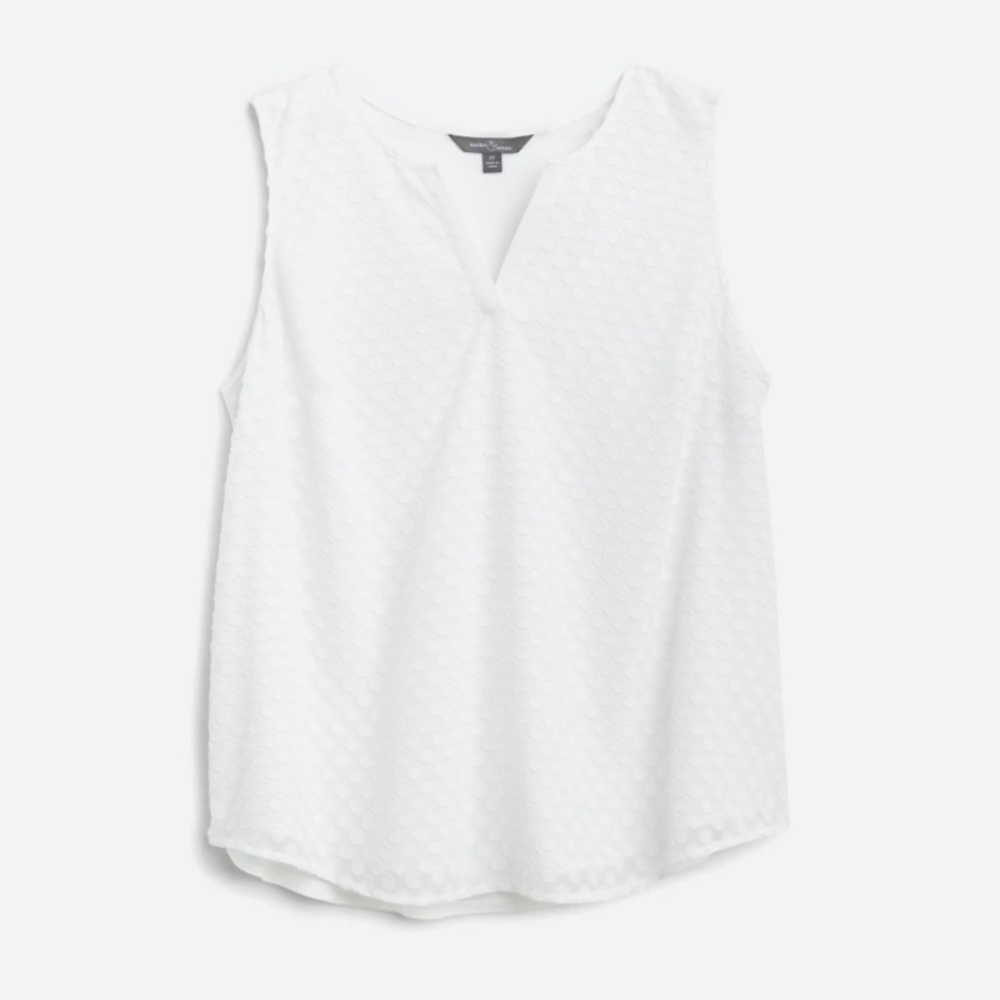 Market & Spruce Exide Textured Mixed Material Top, white, 1X